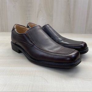 Thad Stewart Brown Leather Slip On Loafers